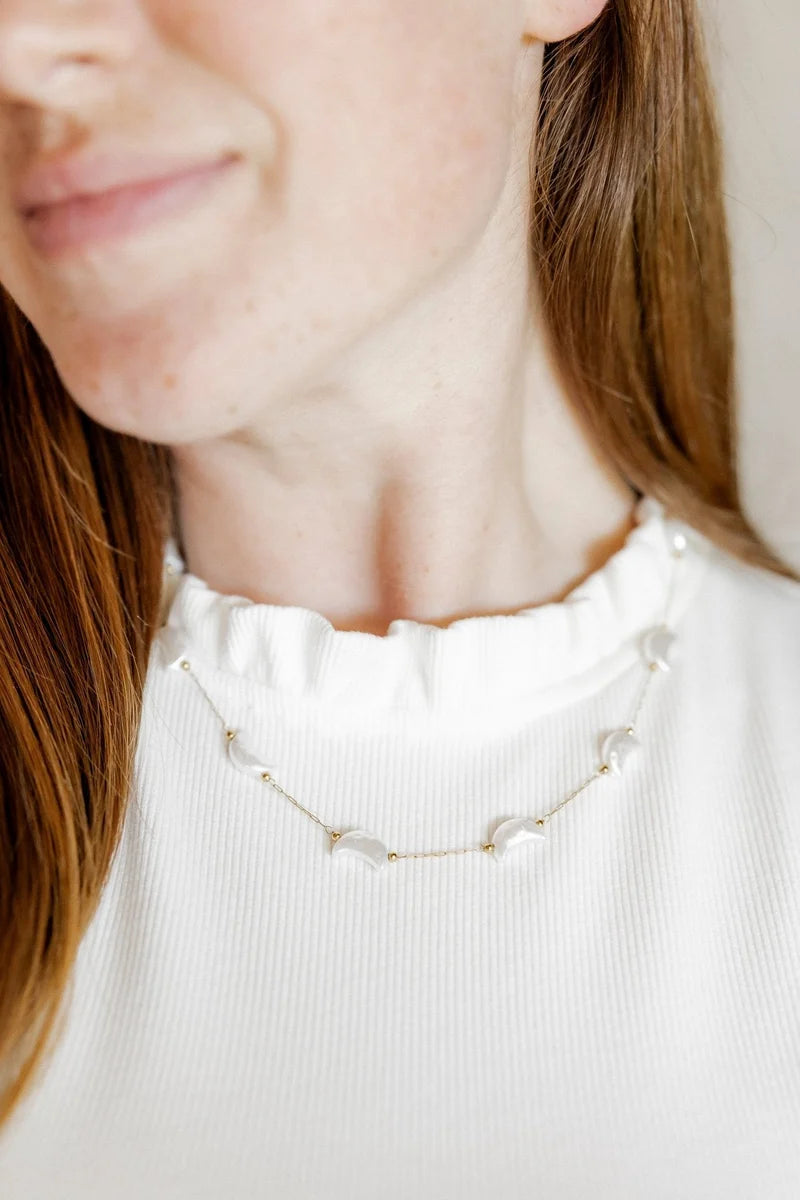 Birdie Moon Pearl Necklace