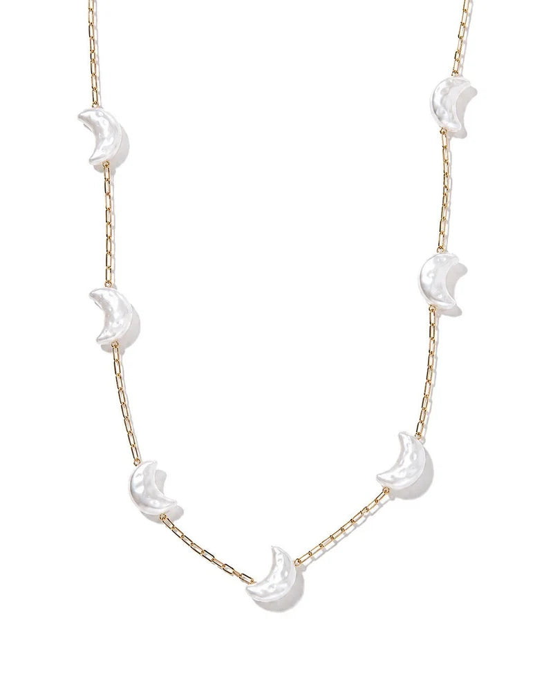 Birdie Moon Pearl Necklace
