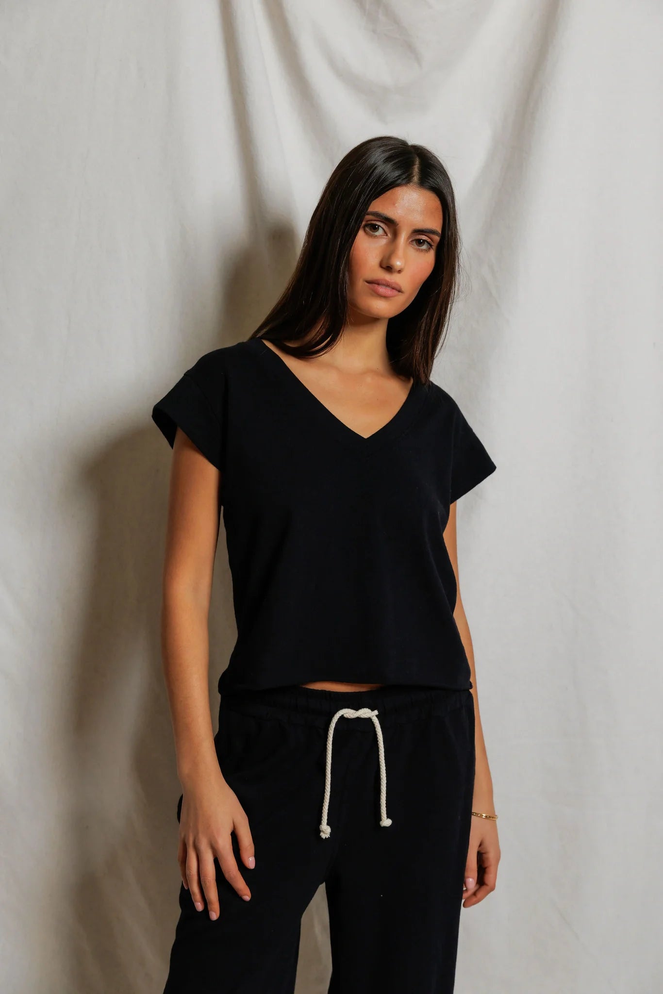 Pearl- japanese jersey vneck tee
