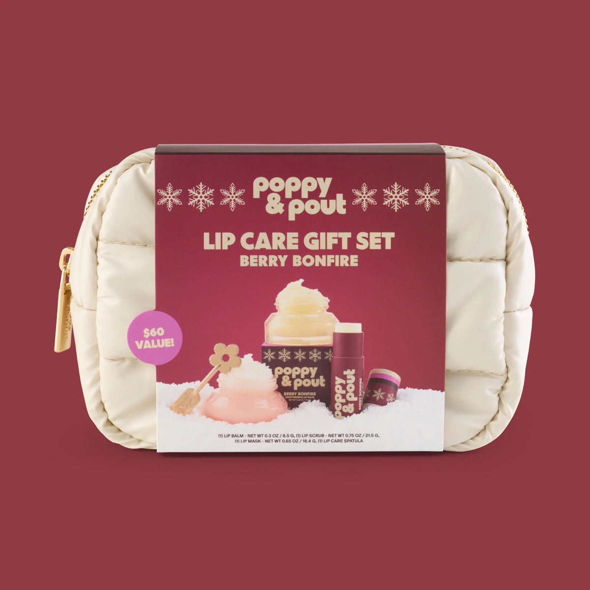Puffer Bag Gift Set, Retro Ski, Berry Bonfire, Limited Edition