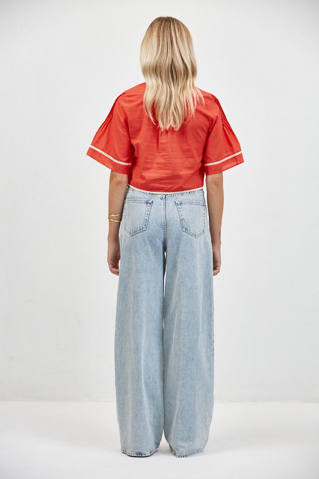 Auguste Floral Eyelet Tie Top