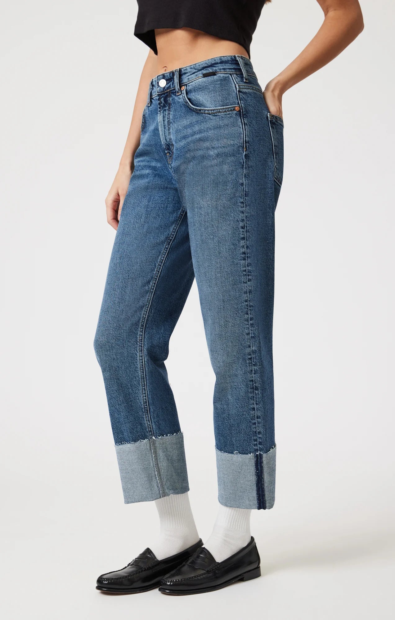 Savannah Cuffed Straight Leg Jeans