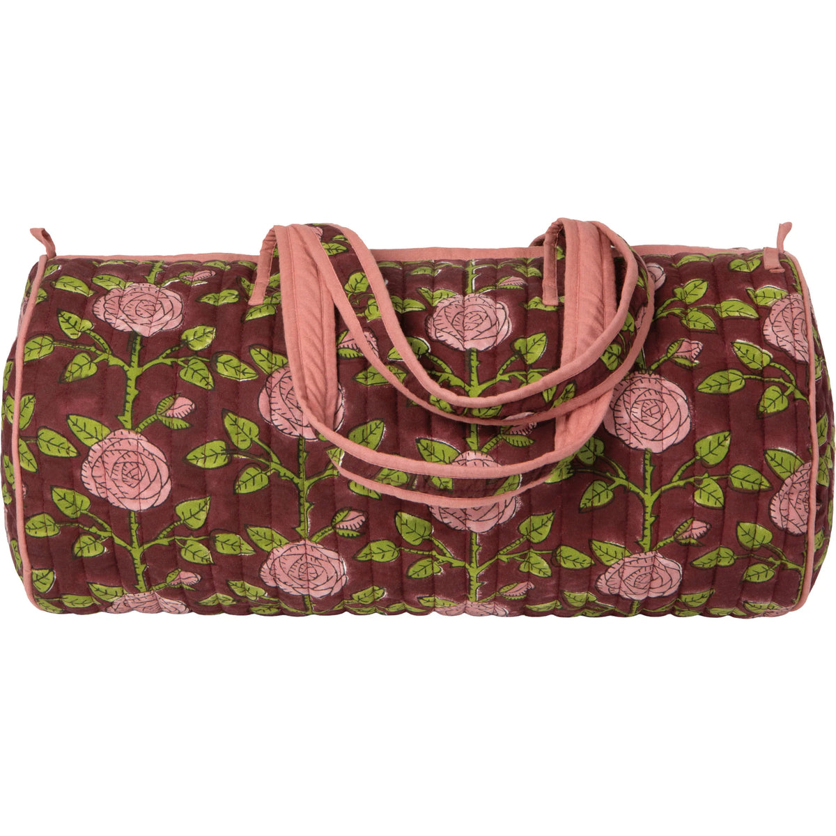 Rose Briar Block Print Weekender Bag