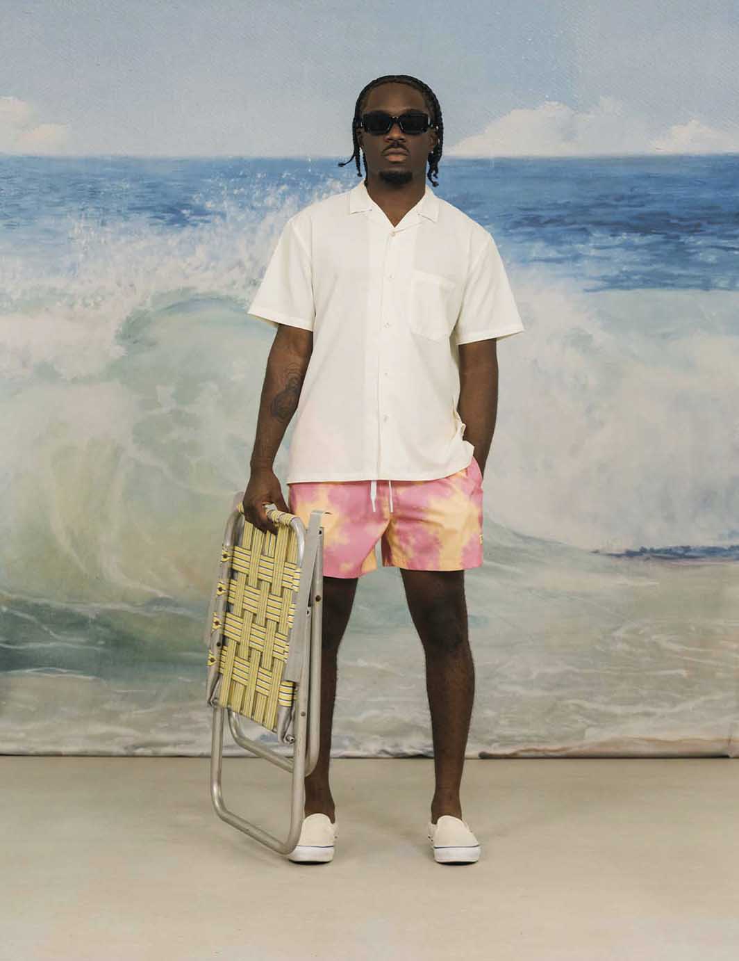 Basic leisure stretch button up