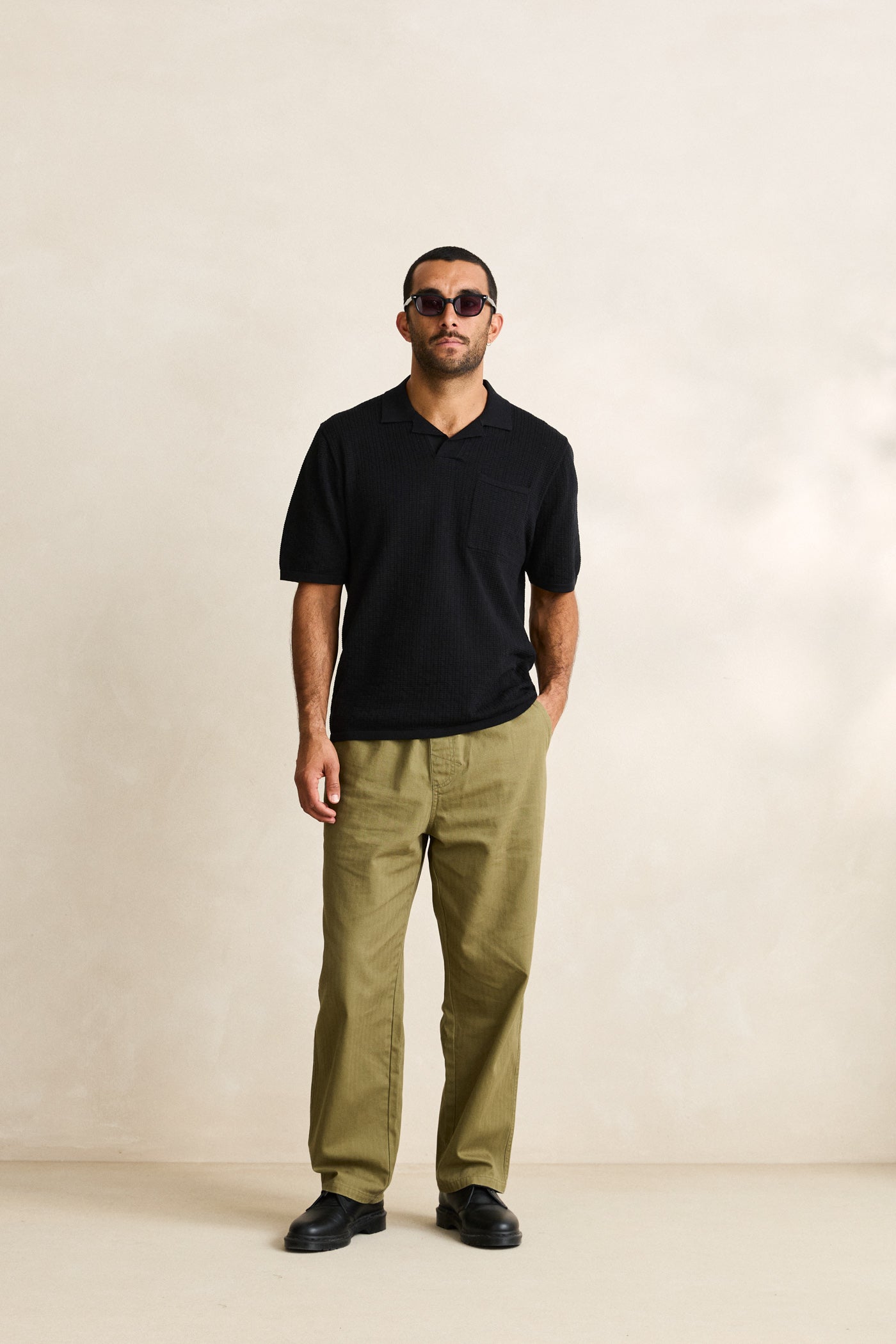 Textured Knit Whip Stitch Polo