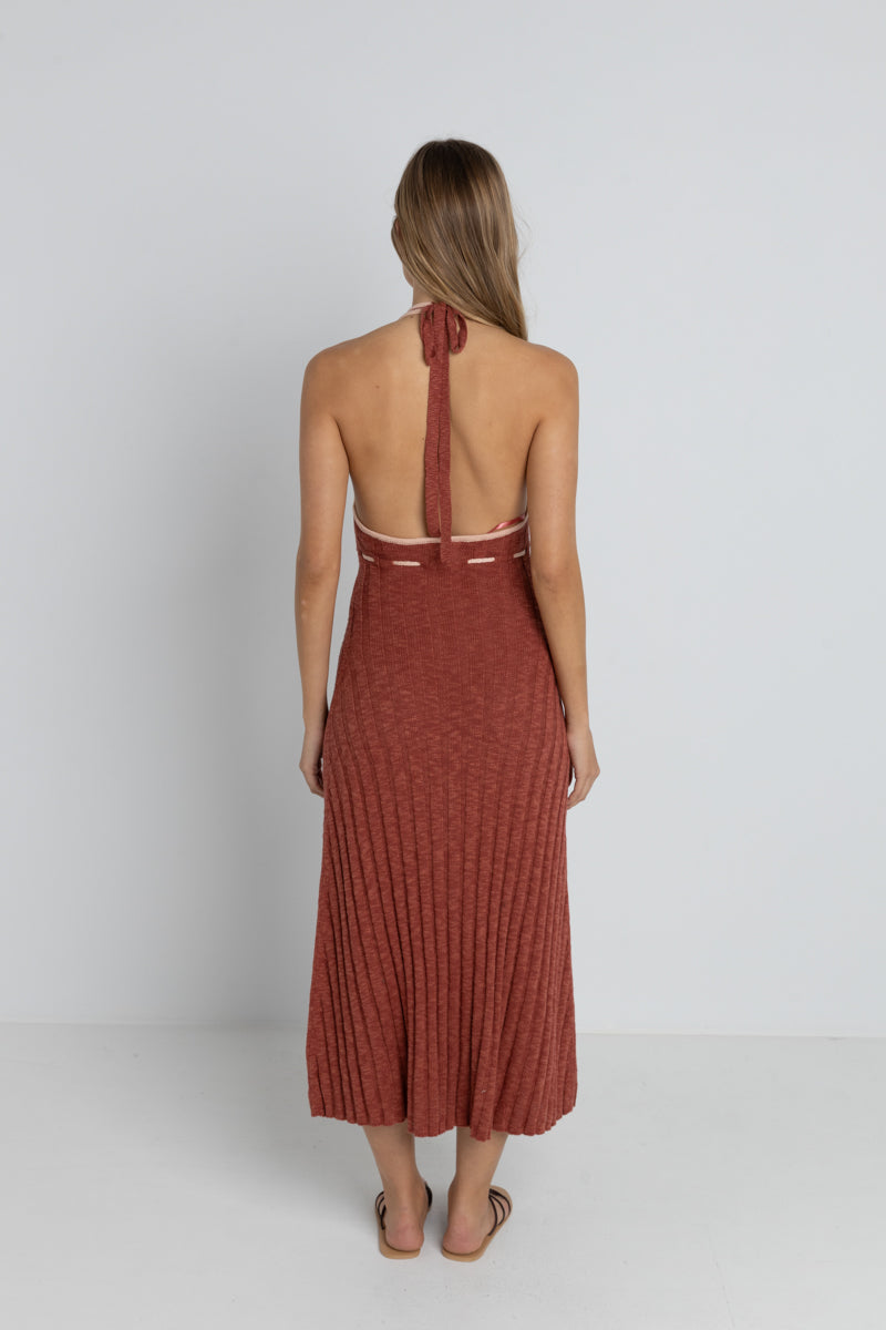 Empire Halter Midi Dress
