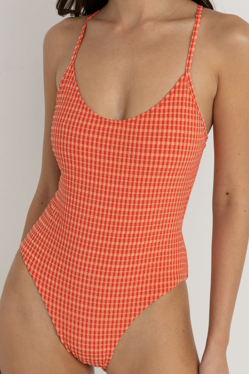 Lola check cross back one piece