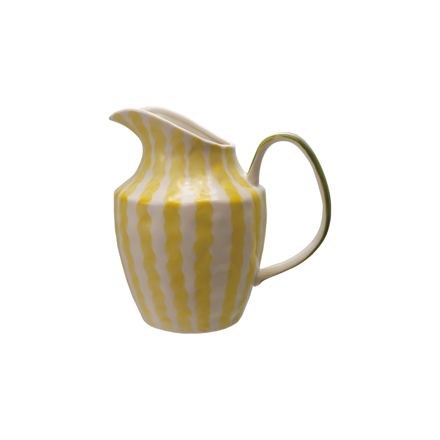 Stoneware Yellow Stripe Pitcher