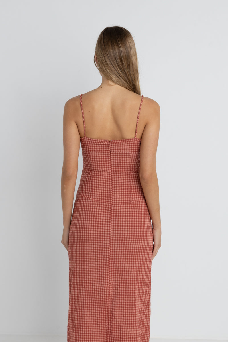 Lola Check Gathered Maxi Dress