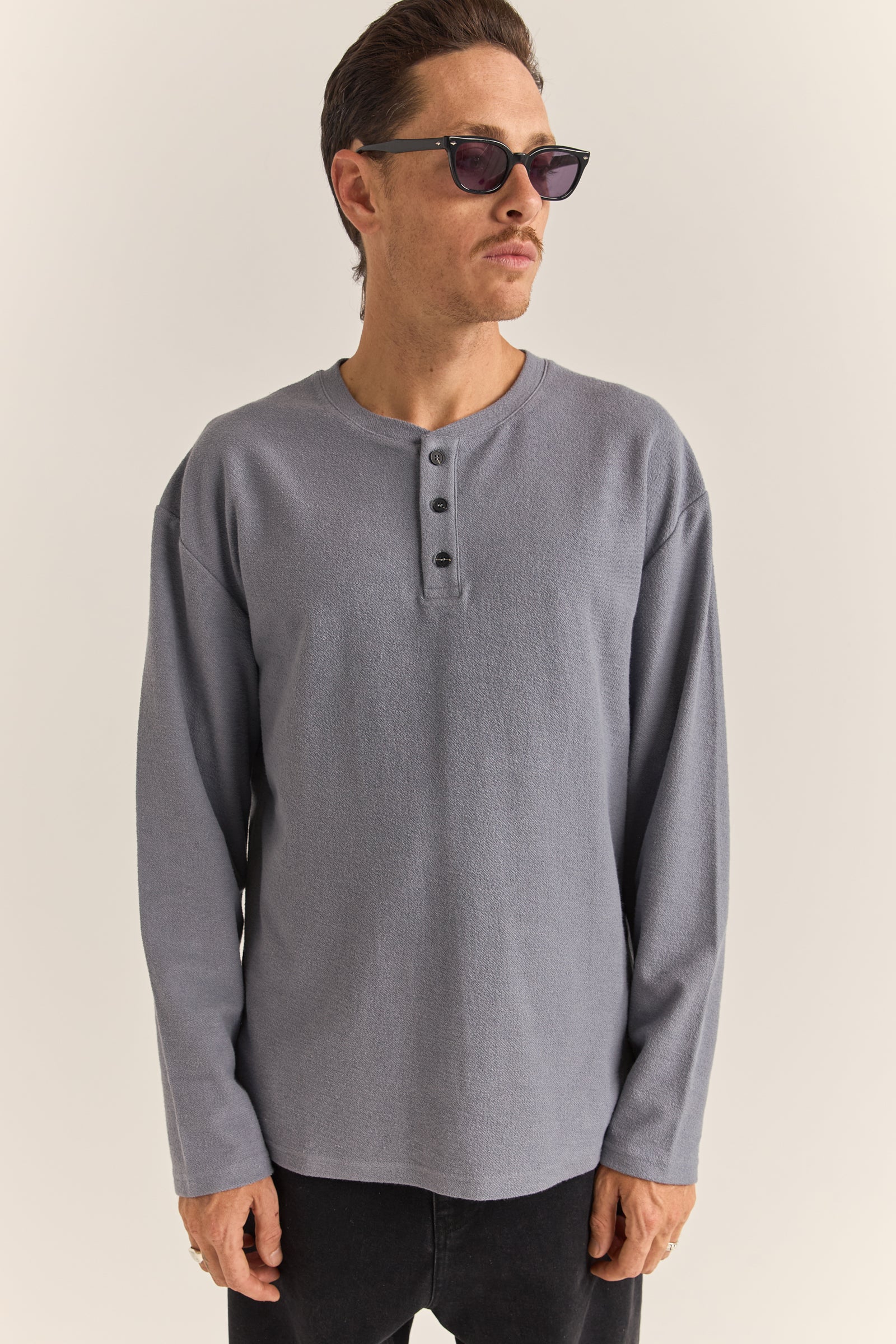 Vintage terry LS henley