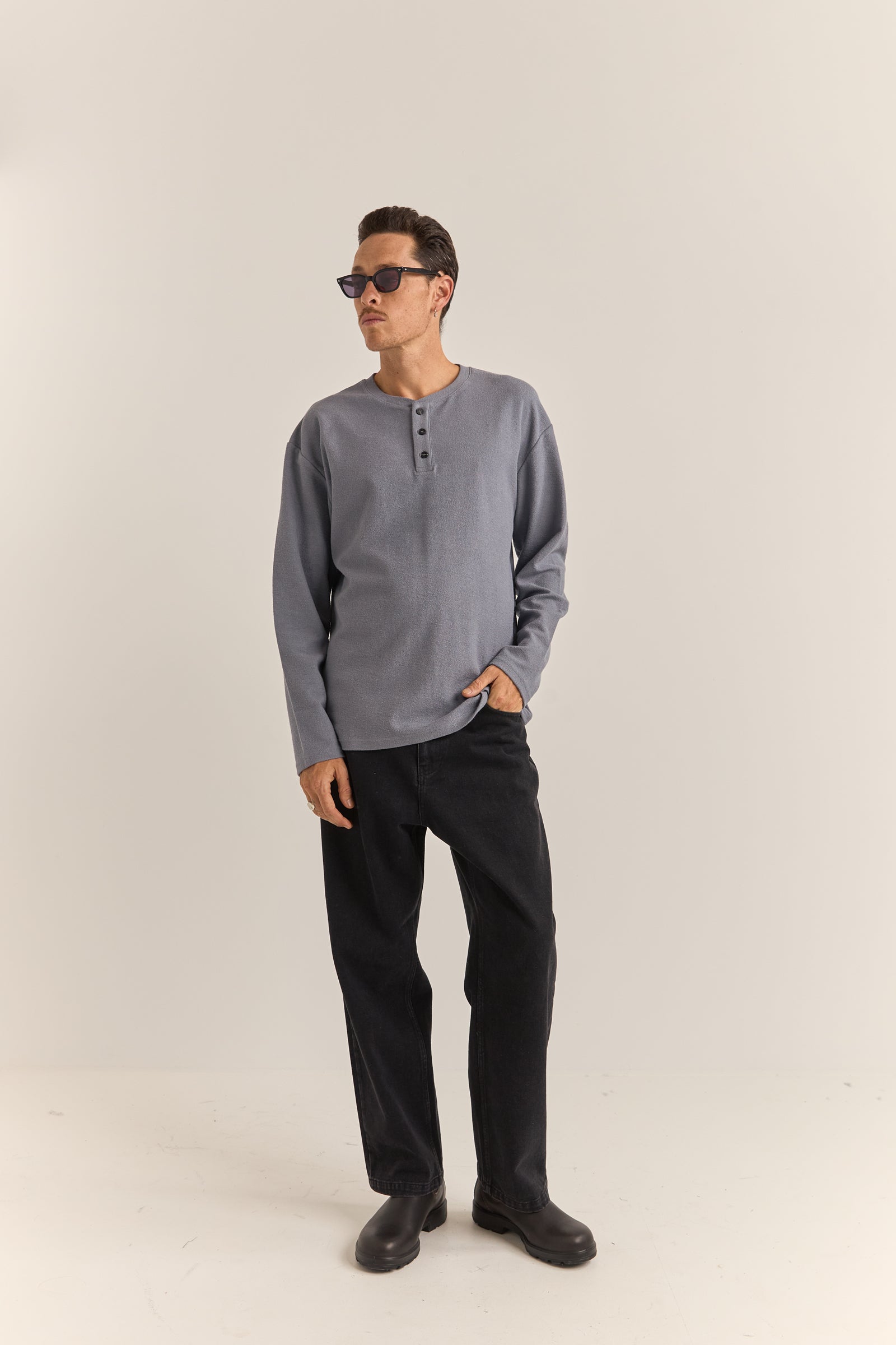 Vintage terry LS henley