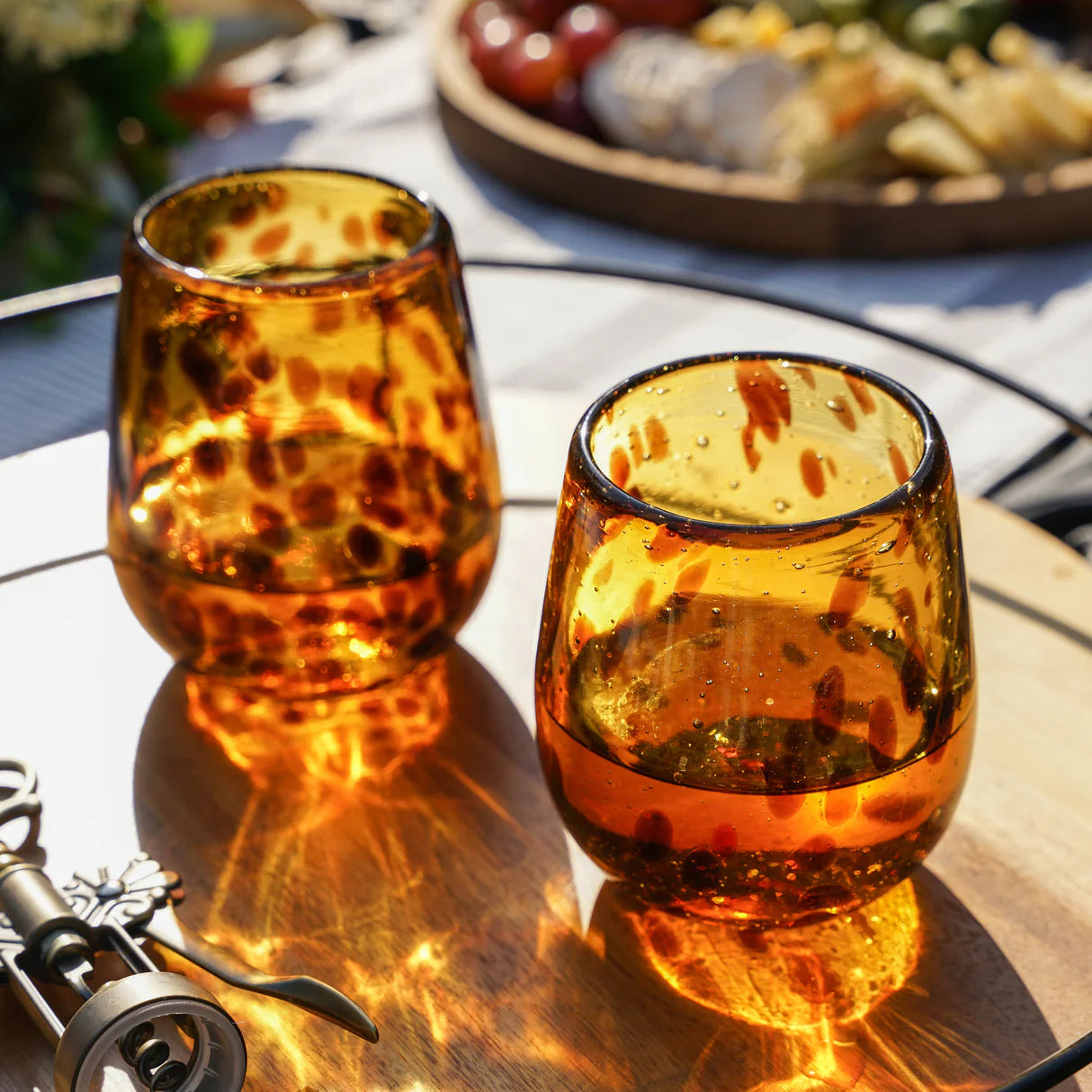 Recycled Stemless Wine Glasses, Set of 2