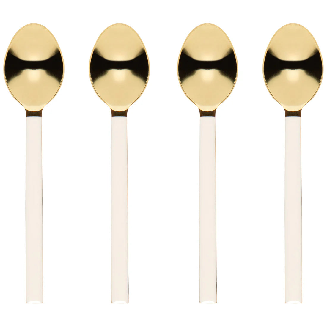 Dessert Spoons Set of 4- Ivory/Gold