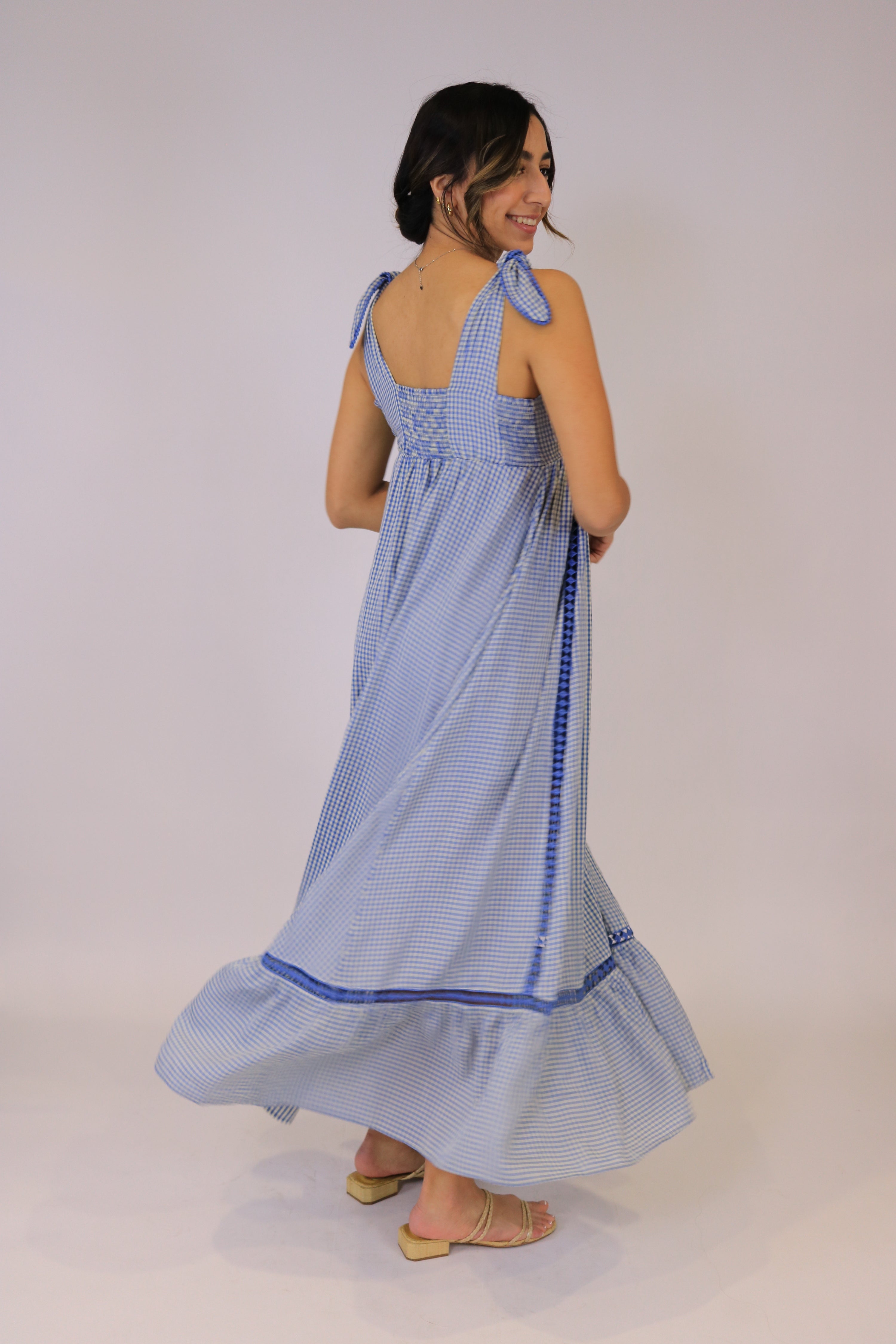 Prairie Blue Gingham Dress