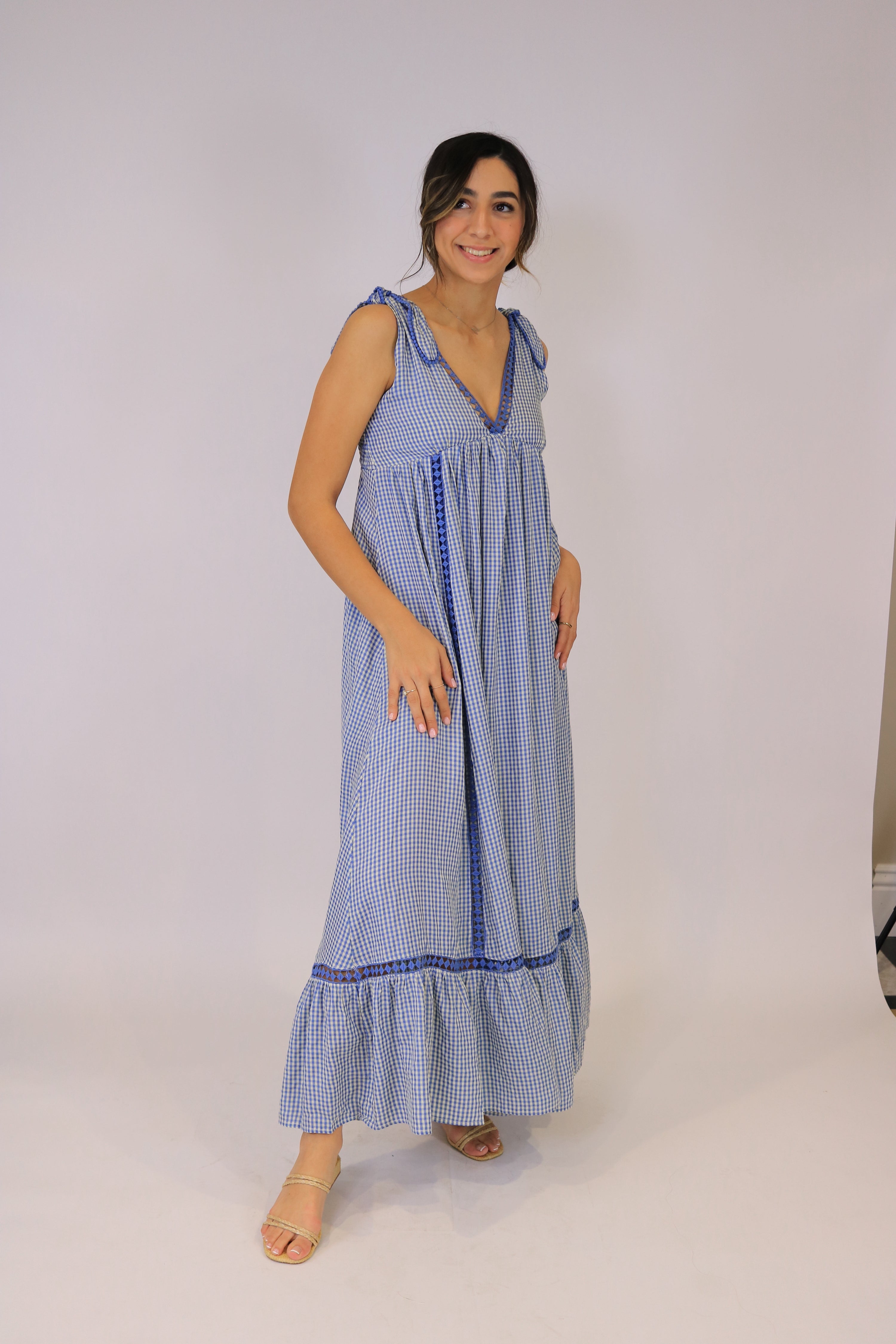 Prairie Blue Gingham Dress